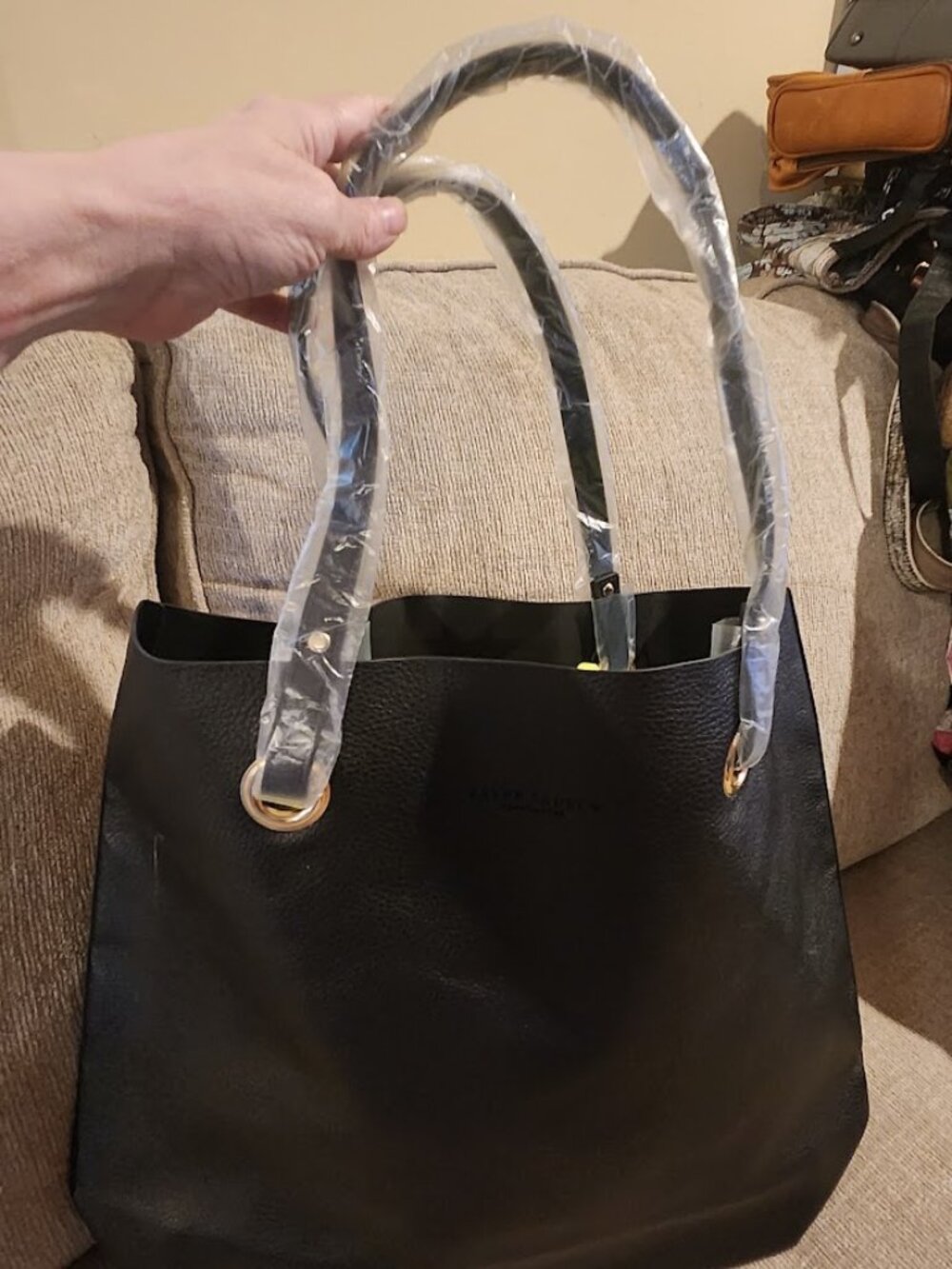 nice big black tote bag